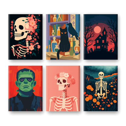 6 Mini Paintings - Halloween Night Set