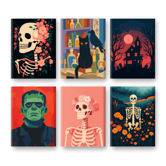 6 Mini Paintings - Halloween Night Set
