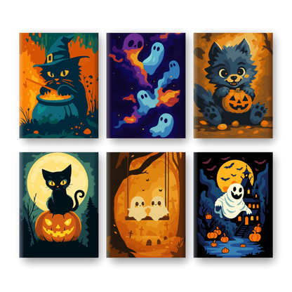 6 Mini Paintings - Halloween Vibes