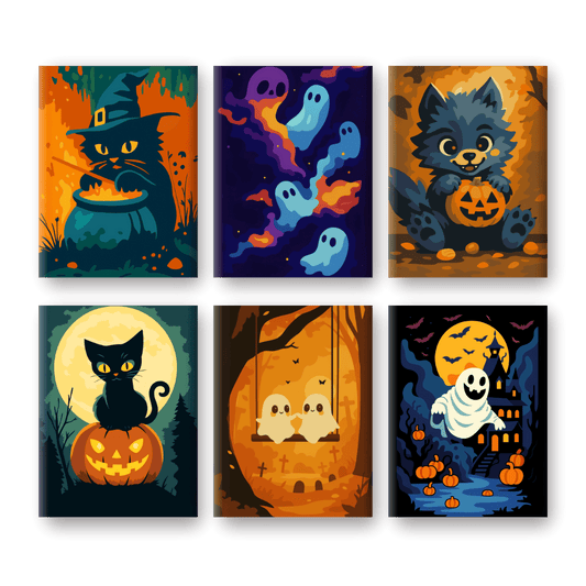 6 Mini Paintings - Halloween Vibes
