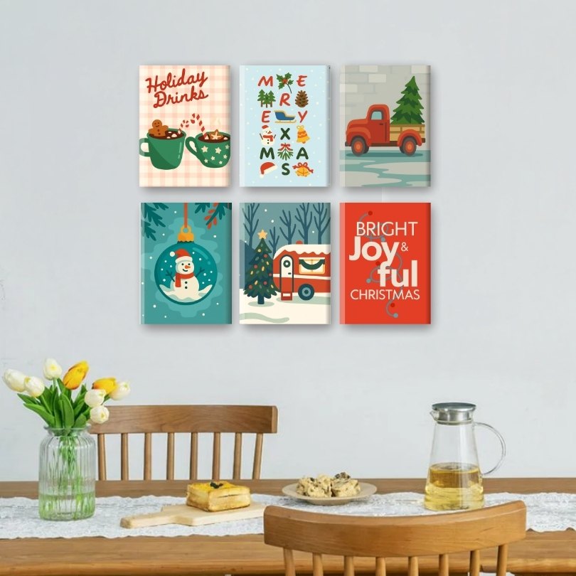 6 Mini Paintings | Joyful Christmas Set