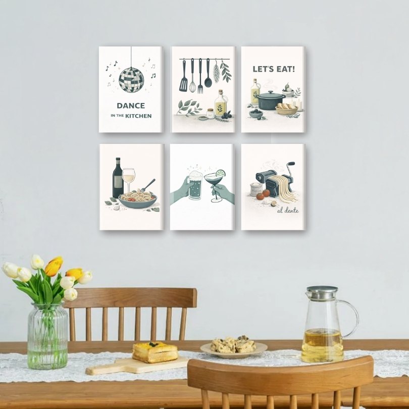 6 Mini Paintings - Kitchen Moments Set