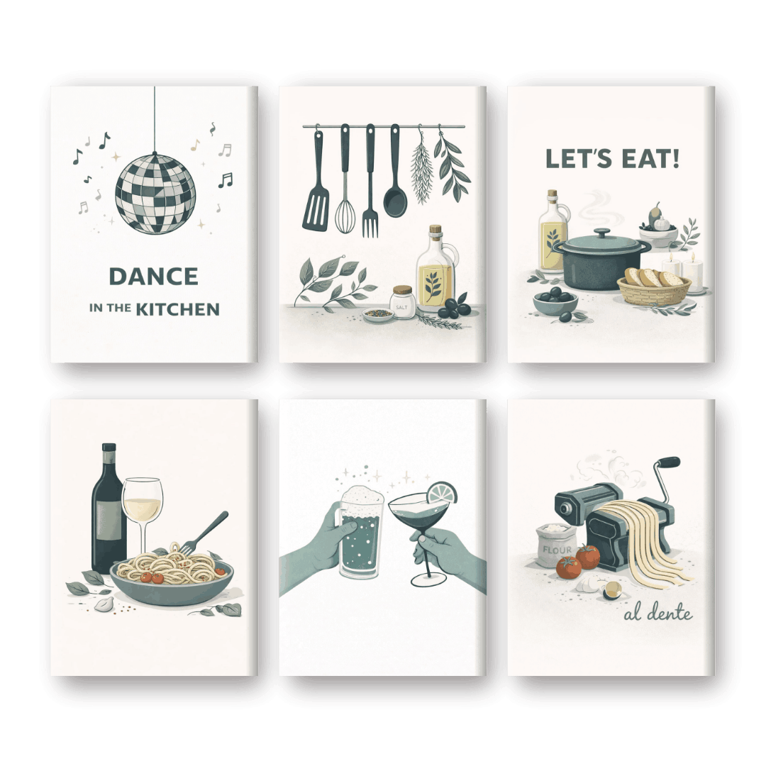 6 Mini Paintings - Kitchen Moments Set