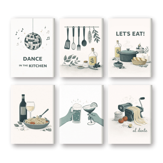 6 Mini Paintings - Kitchen Moments Set
