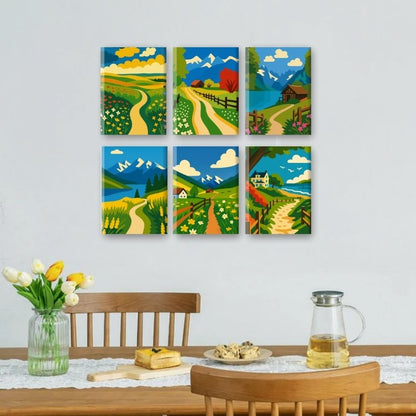 6 Mini Paintings - Landscapes Set