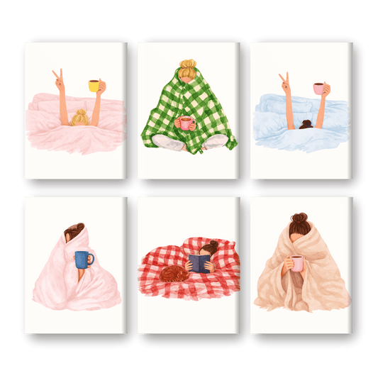 6 Mini Paintings - Lazy Morning Set