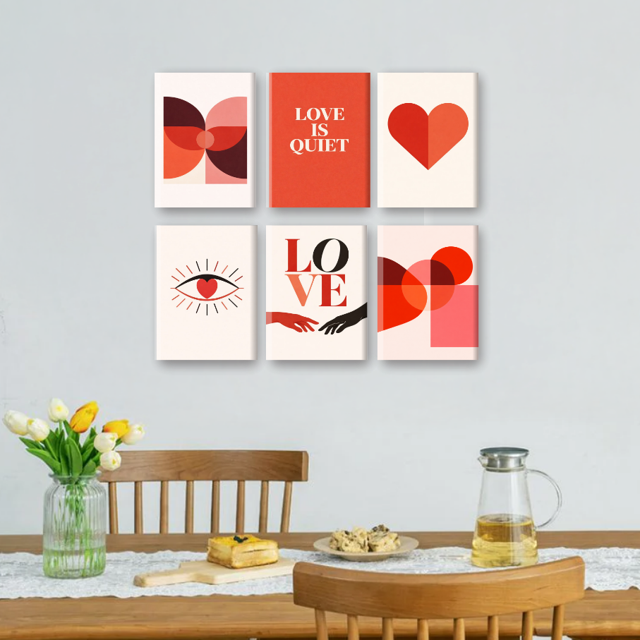 6 Mini Paintings - Love Is Quiet Set