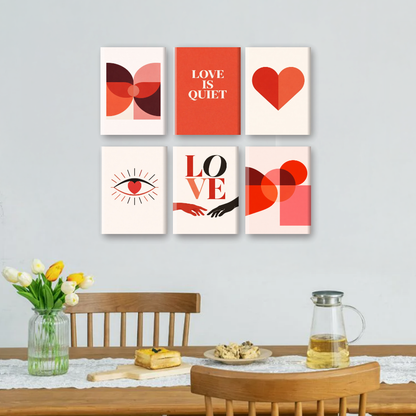 6 Mini Paintings - Love Is Quiet Set