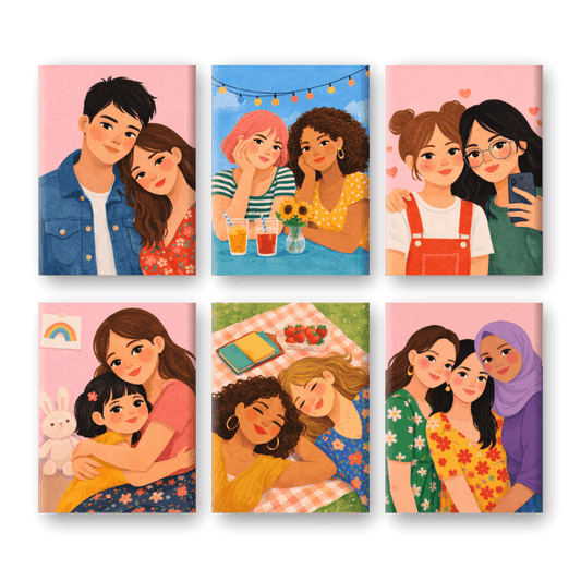 6 Mini Paintings - Loved Ones Set