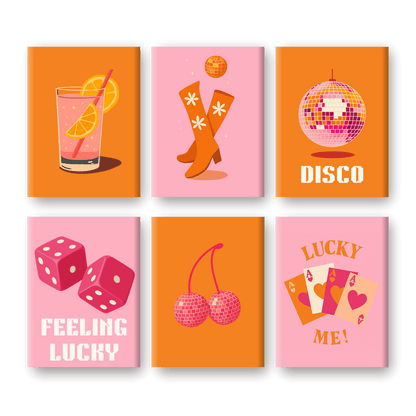 6 Mini Paintings - Lucky Disco Set