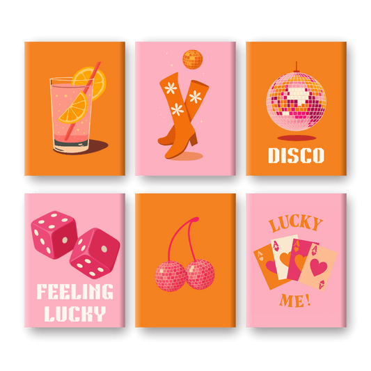 6 Mini Paintings - Lucky Disco Set