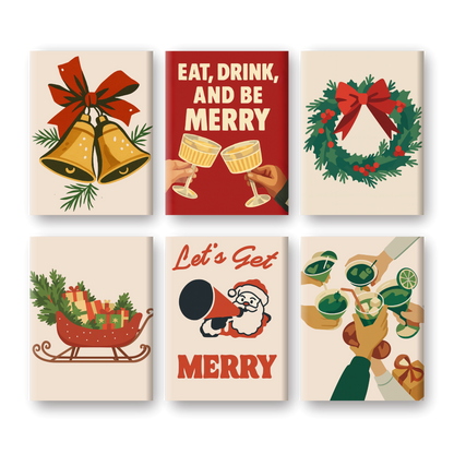 6 Mini Paintings - Merry Xmas Set