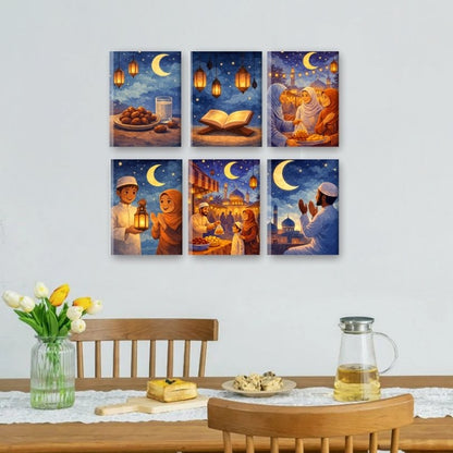 6 Mini Paintings - Ramadan Evenings Set