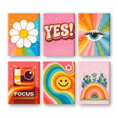 6 Mini Paintings - Retro Joy Set