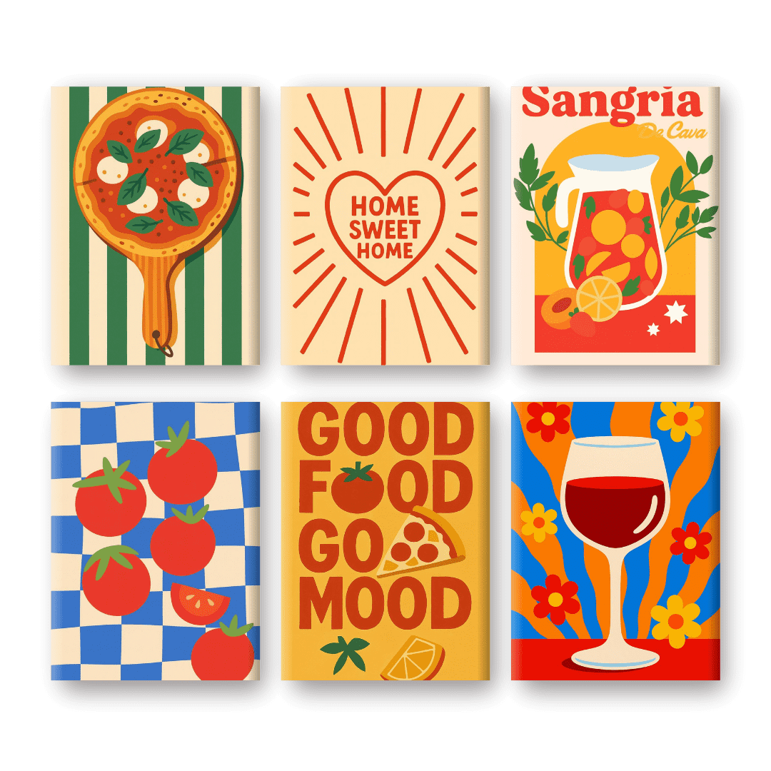6 Mini Paintings - Sangria Set