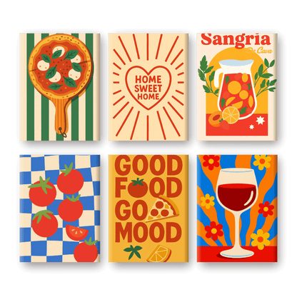 6 Mini Paintings - Sangria Set