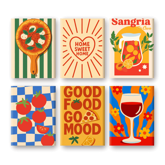 6 Mini Paintings - Sangria Set