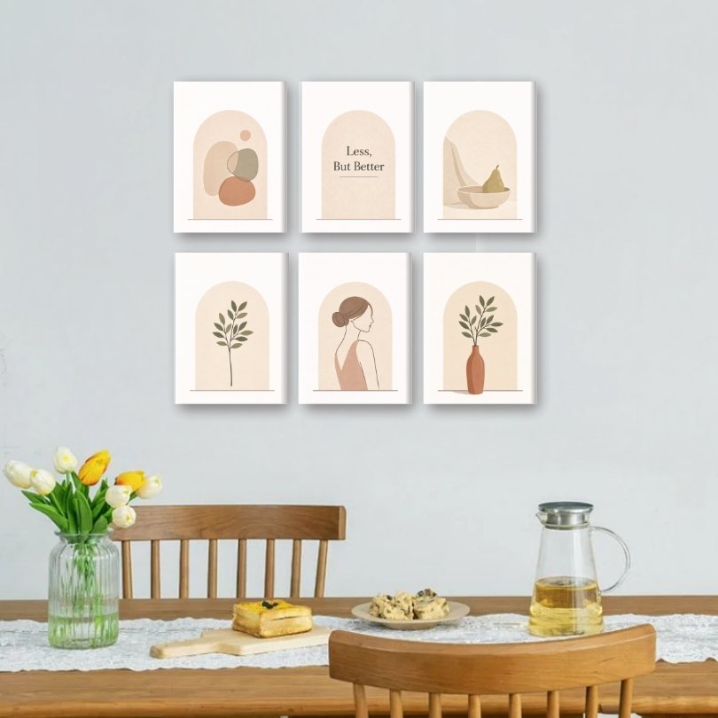 6 Mini Paintings - Simple Living Set