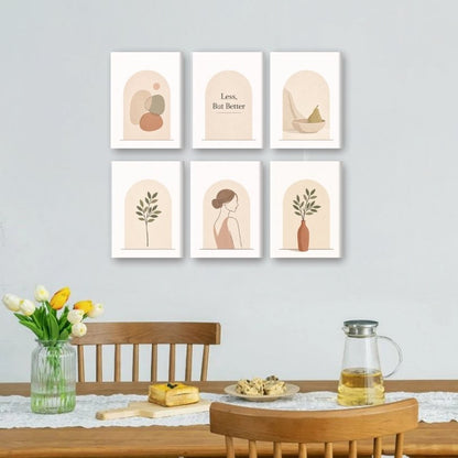 6 Mini Paintings - Simple Living Set