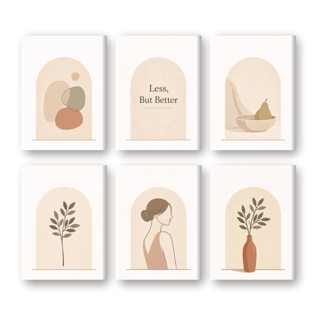 6 Mini Paintings - Simple Living Set