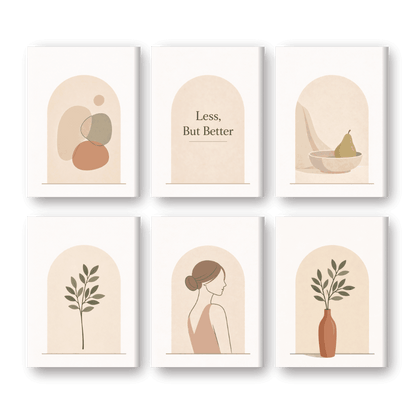 6 Mini Paintings - Simple Living Set