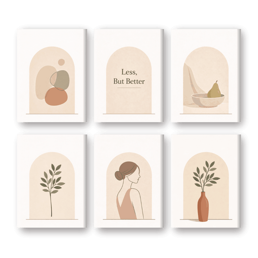 6 Mini Paintings - Simple Living Set