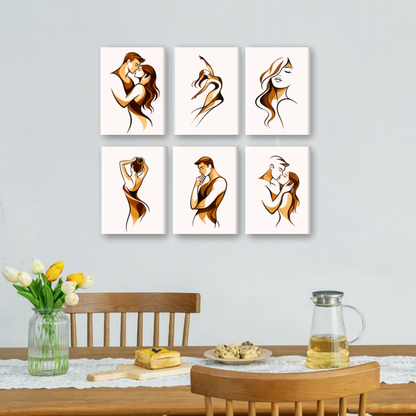 6 Mini Paintings - Soft Embrace Set