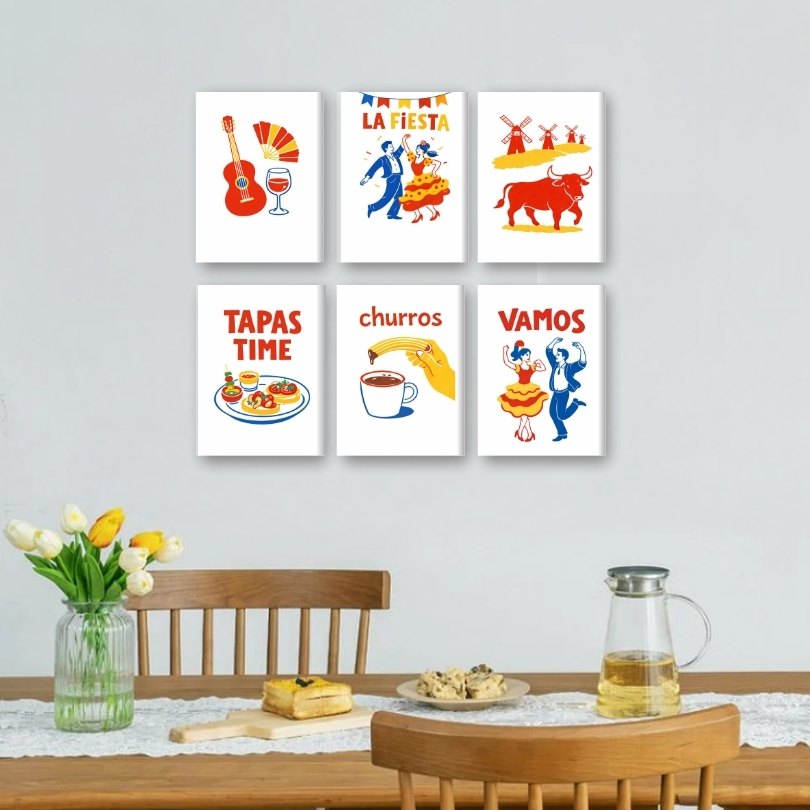 6 Mini Paintings - Spanish Fiesta Set