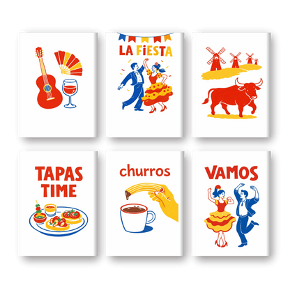 6 Mini Paintings - Spanish Fiesta Set