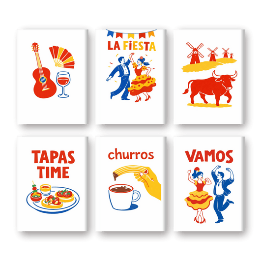 6 Mini Paintings - Spanish Fiesta Set
