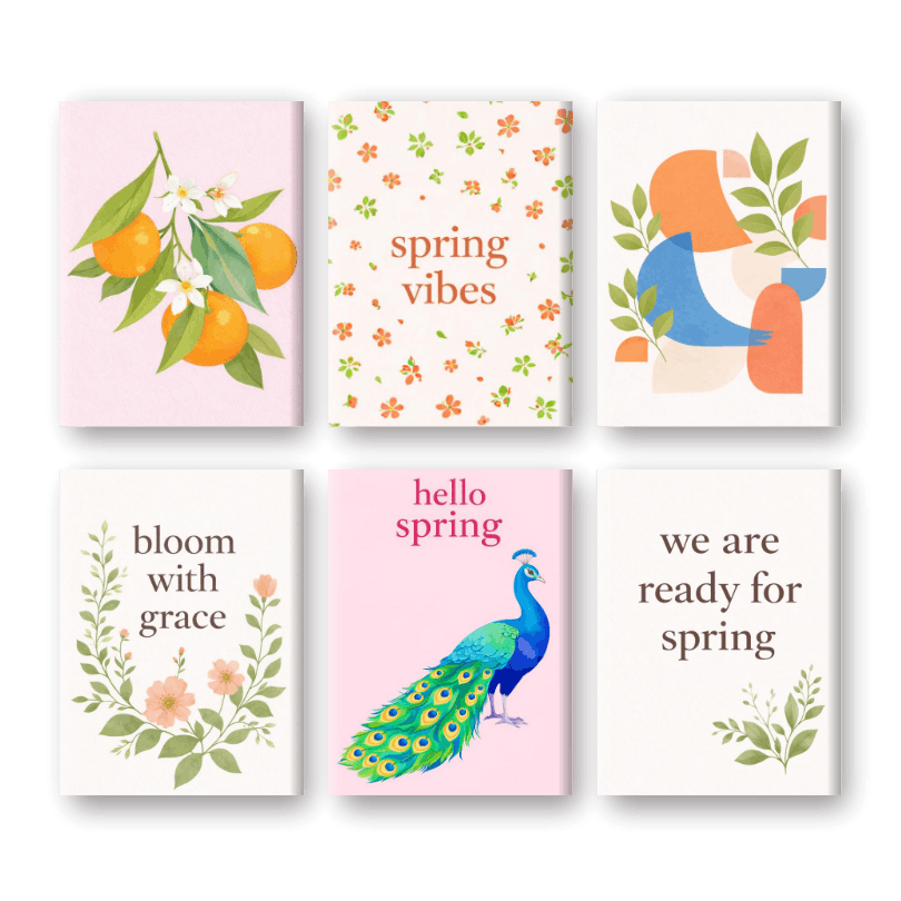 6 Mini Paintings - Spring Vibes Set