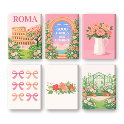 6 Mini Paintings - Spring In Rome Set