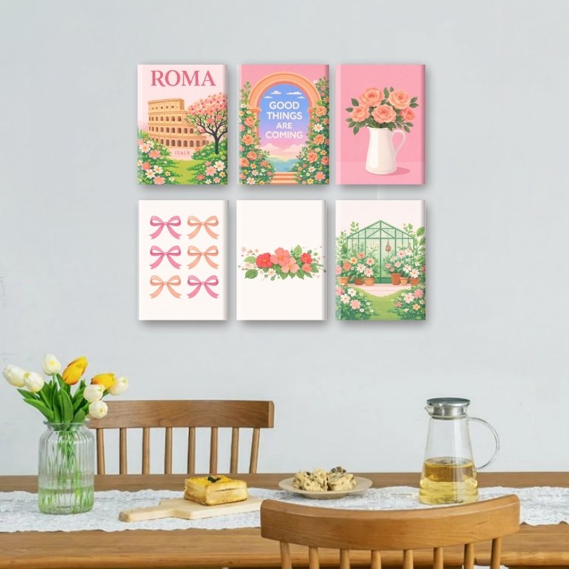 6 Mini Paintings - Spring In Rome Set