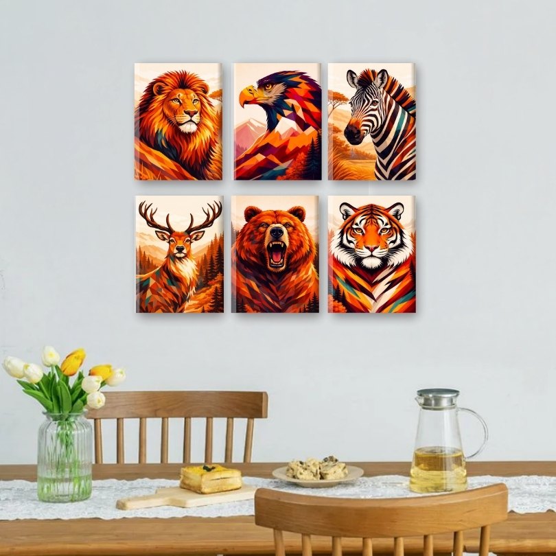 6 Mini Paintings - Summer Safari Set