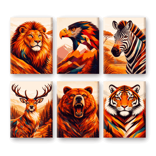 6 Mini Paintings - Summer Safari Set
