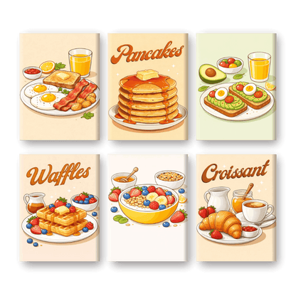 6 Mini Paintings - Sunday Brunch Set