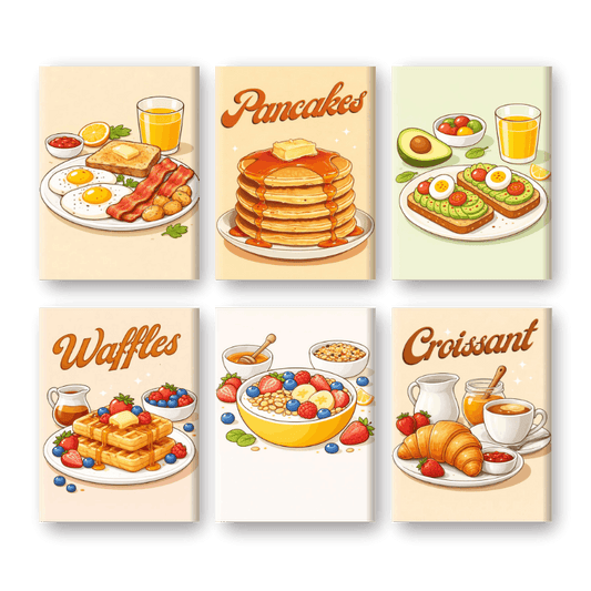 6 Mini Paintings - Sunday Brunch Set