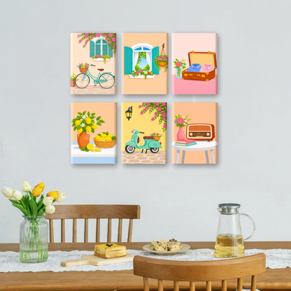 6 Mini Paintings - Sunny Italy Set