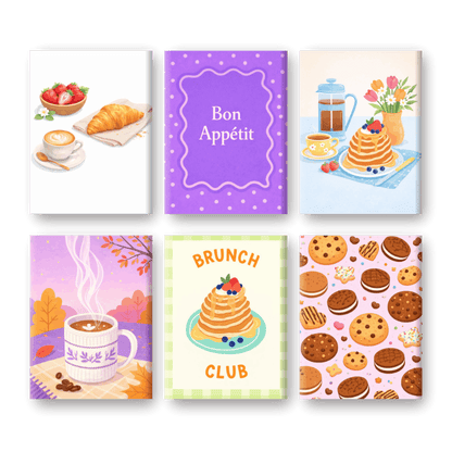 6 Mini Paintings - Sweet Breakfast Set
