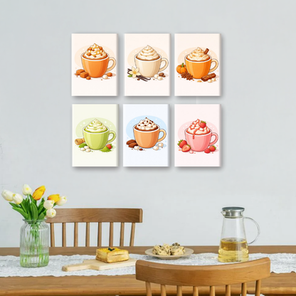 6 Mini Paintings - Sweet Latte Set