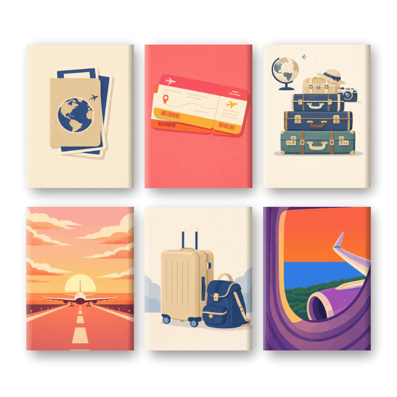 6 Mini Paintings - Travel Set