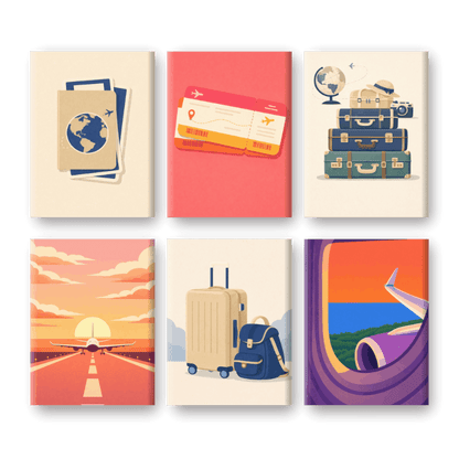 6 Mini Paintings - Travel Set