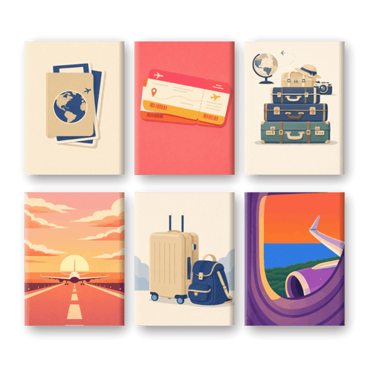 6 Mini Paintings - Travel Set