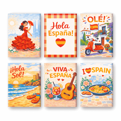 6 Mini Paintings - Viva Spain Set