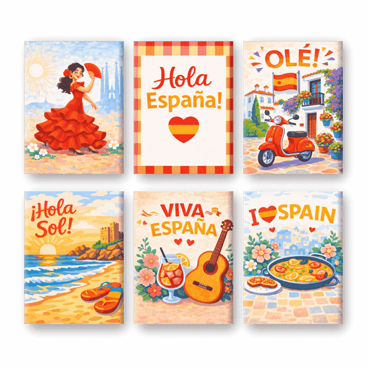 6 Mini Paintings - Viva Spain Set