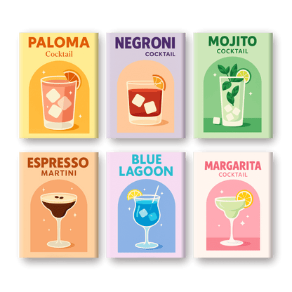6 Mini Paintings - Vivid Cocktails Set