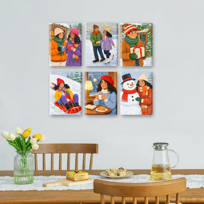 6 Mini Paintings - Winter Fun Set