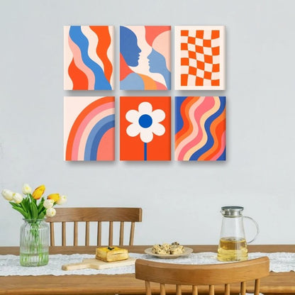 6 Mini Paintings - Retro Bloom Set