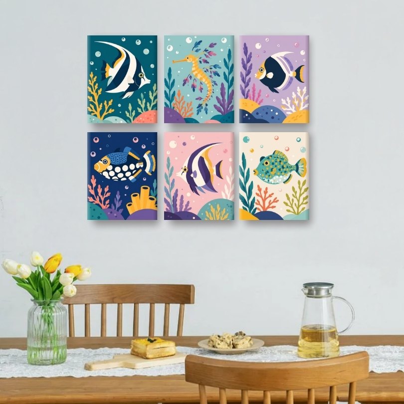 6 Mini Paintings - Ocean Wonders Set