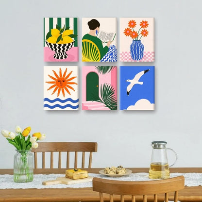 6 Mini Paintings - Sunny Mediterranean Set